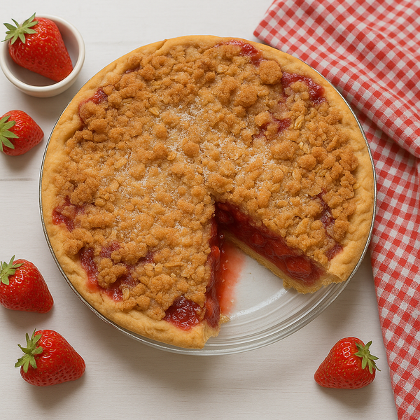 strawberry rhubarb pie from the best bakery in Texas at Pie in the Sky