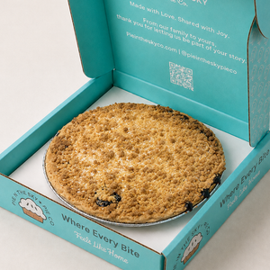 Blueberry Pie presented inside the Pie in the Sky Pie Co. signature gift box