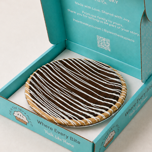 Chocolate silk presented inside the Pie in the Sky Pie Co. signature gift box and shipped nationwide