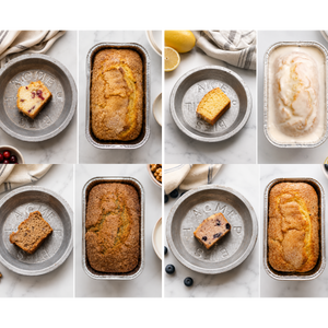 Assorted loaf cake sampler from Pie in the Sky Pie Co. featuring banana, lemon, cranberry orange, and blueberry breads for nationwide delivery