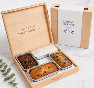 The Best Loaf Cake Wooden Gift Box for Corporate Gifts and Any Occasion from Pie in the Sky Pie Company