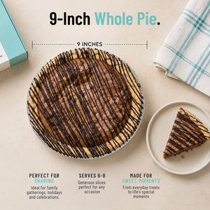 9-inch Mississippi Mud pie serving size guide showing 6 to 8 servings