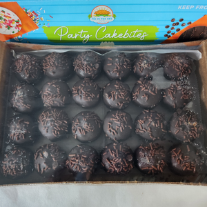 Triple chocolate party cake bites from Pie in the Sky Pie Co., rich and indulgent for any celebration