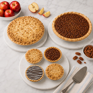 Pie gift bundle with one full-size 9-inch pie and four mini pies for nationwide delivery